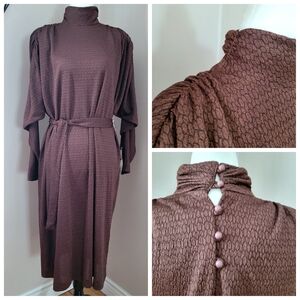 VINTAGE 90'S UNIQUE BODYCON MIDI DRESS brown
